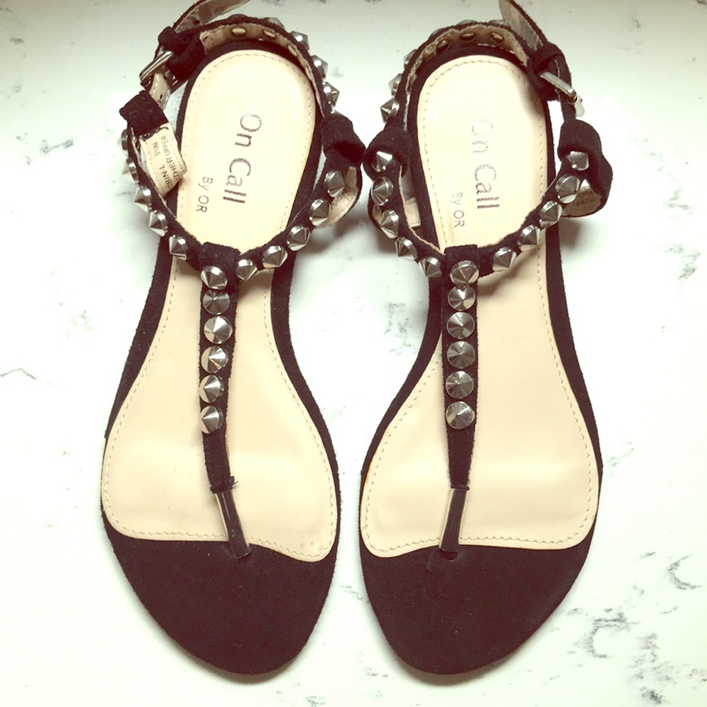 leather sandal Black